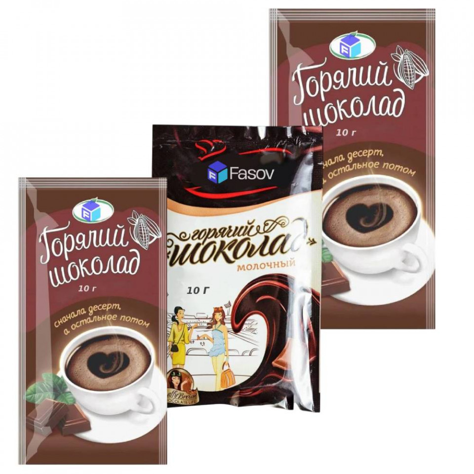 Фасовка горячего шоколада в саше, 100 г