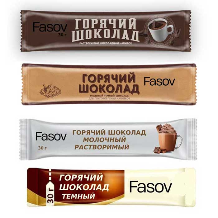 Фасовка горячего шоколада в стик-пакеты, 30 г