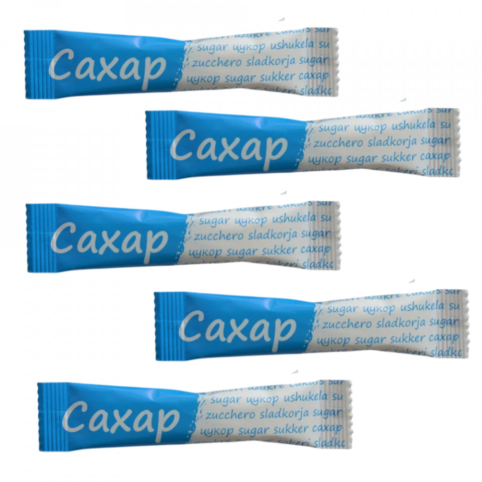 Фасовка сахара в коробках порционного в стики, 1 кг по 5 г