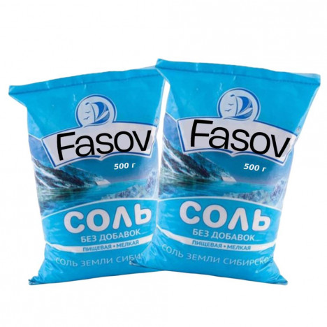 Фасовка соли пищевой в флоу-пак, 500 г