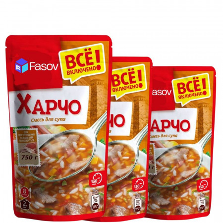 Фасовка сухих супов в дой-пак, 750 г