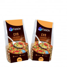 Фасовка сухих супов в флоу-пак, 500 г