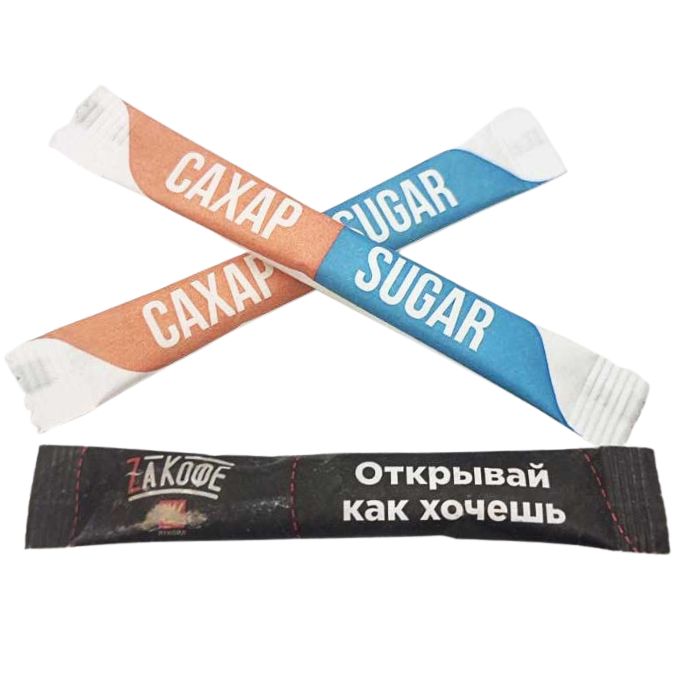 Стики с сахаром с цветной печатью